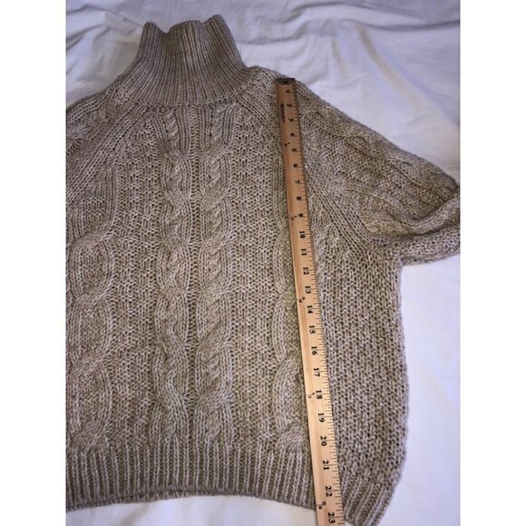 H&M Womens Size S Sweater Turtleneck Wool Blend Beige Oatmeal Long Sleeve Cozy - Picture 5 of 10